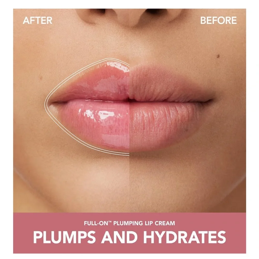 BUXOM Full-On Plumping Lip Cream, Hydrating Lip Plumper Gloss (Bellini)